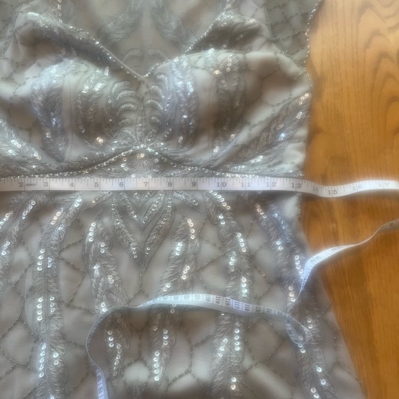 Sue Wong Nocturne Lace Beaded Sequined Sleeveless Cocktail Sheath Dress 4 - Picture 4 of 10